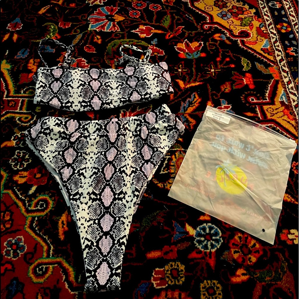 NWT AURELLE SNAKESKIN BIKINI